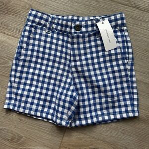 Janie & Jack‎ Blue Gingham/ Plaid Check Shorts Adjustable Size 3